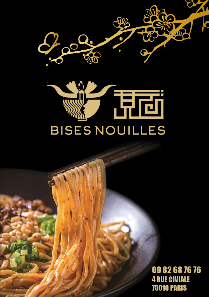Affiche originale dorée de Bises Nouilles